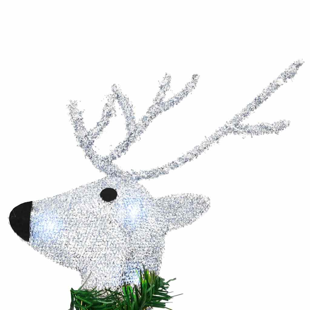 LED Reindeers 4 pcs Silver Fabric